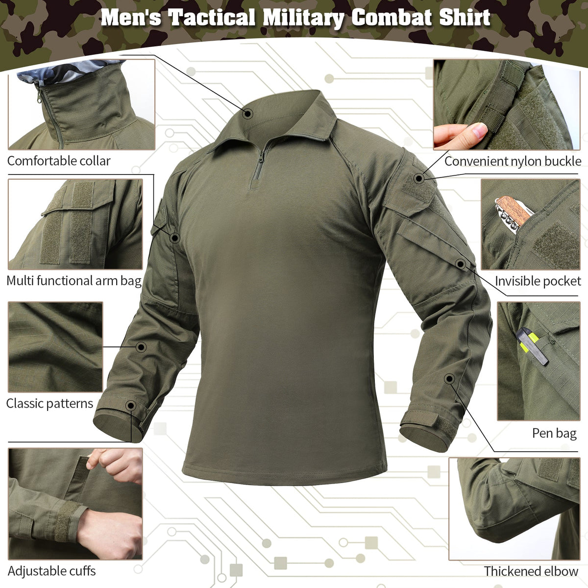 G3 Pro Rapid Assault Combat Shirt With Pockets Camouflage